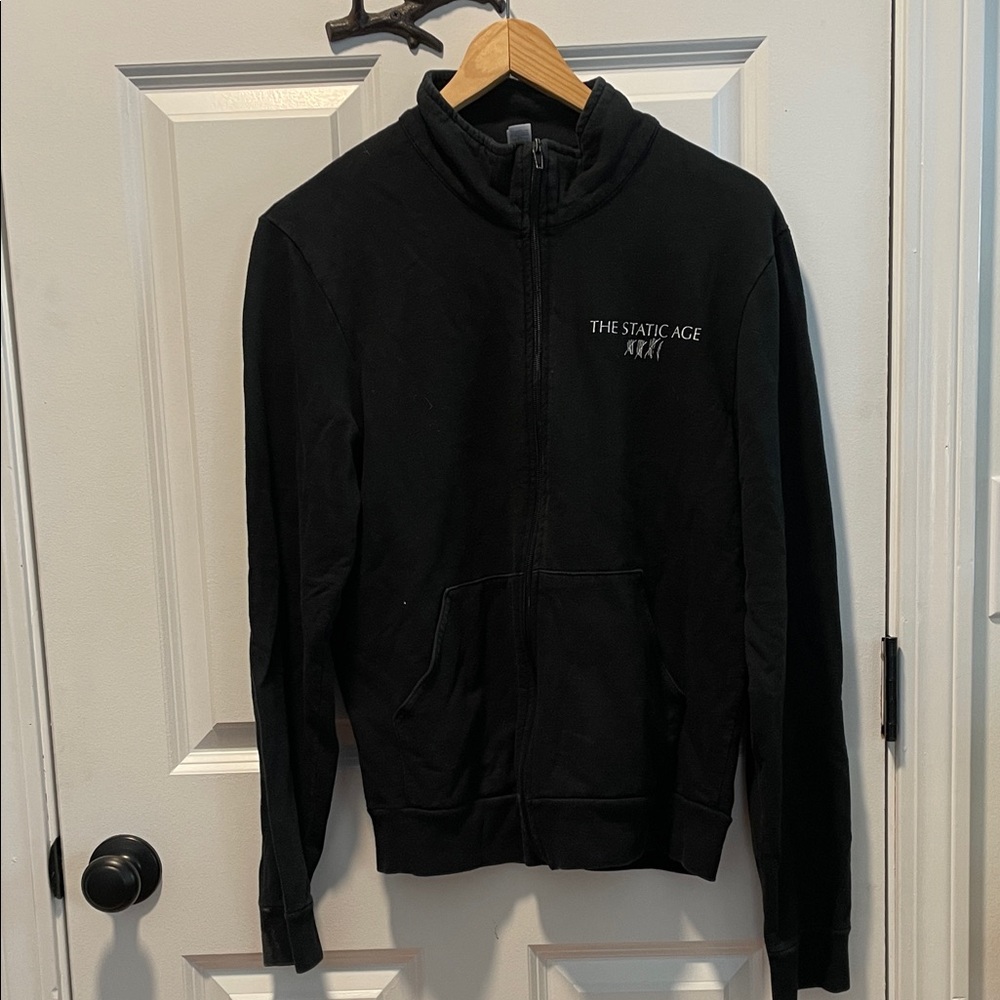 Black Men’s Zip-Up American Apparel track jacket size M The Static Age Punk Band